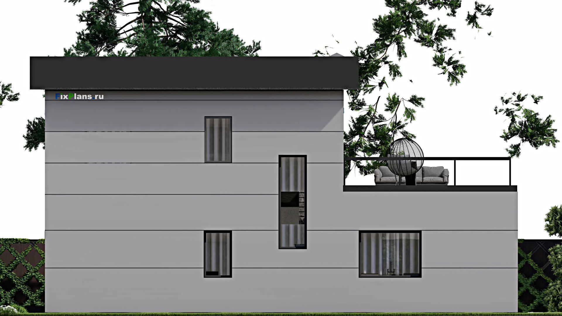 F-4283 - Проект двухэтажного дома 10 на 15, площадью 240 м² с террасой и 4 спальнями