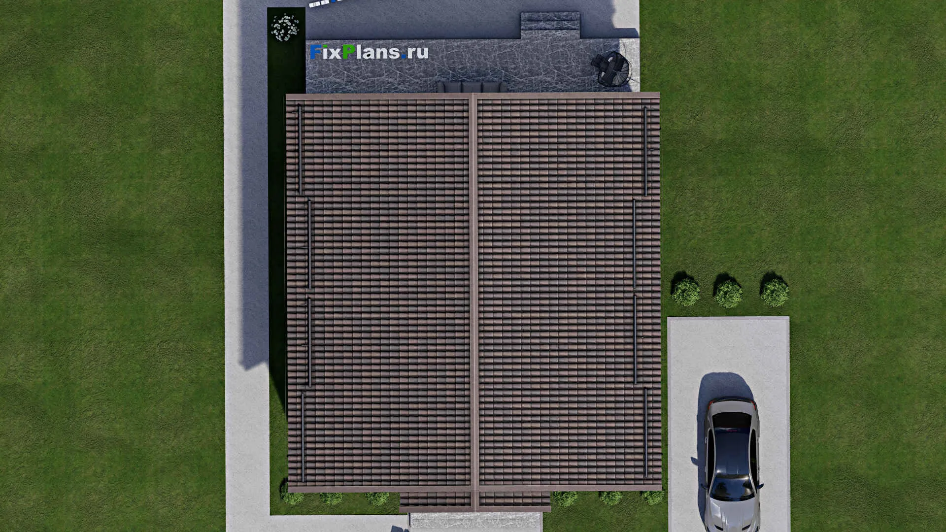 F-4724 - Проект дома с мансардой 12 на 13, площадью 240 м² с террасой и 4 спальнями