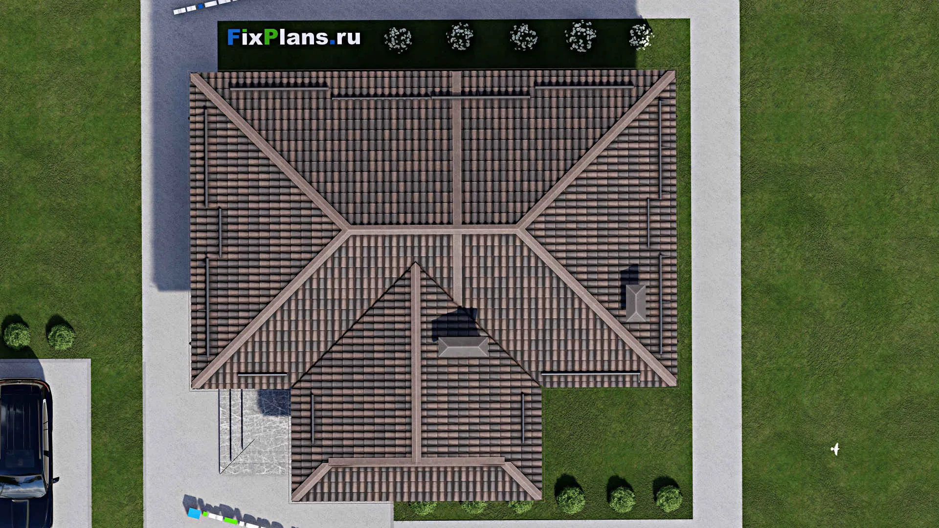 F-6812 - Проект одноэтажного дома 12 на 14, площадью 100 м² с 2 спальнями