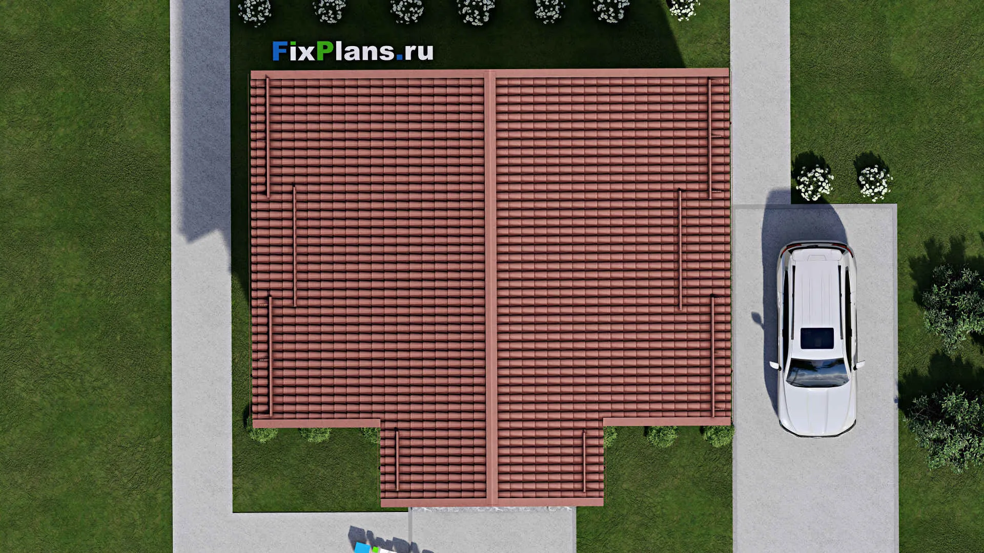 F-2843 - Проект дома с мансардой 8 на 11, площадью 120 м² с балконом и 3 спальнями