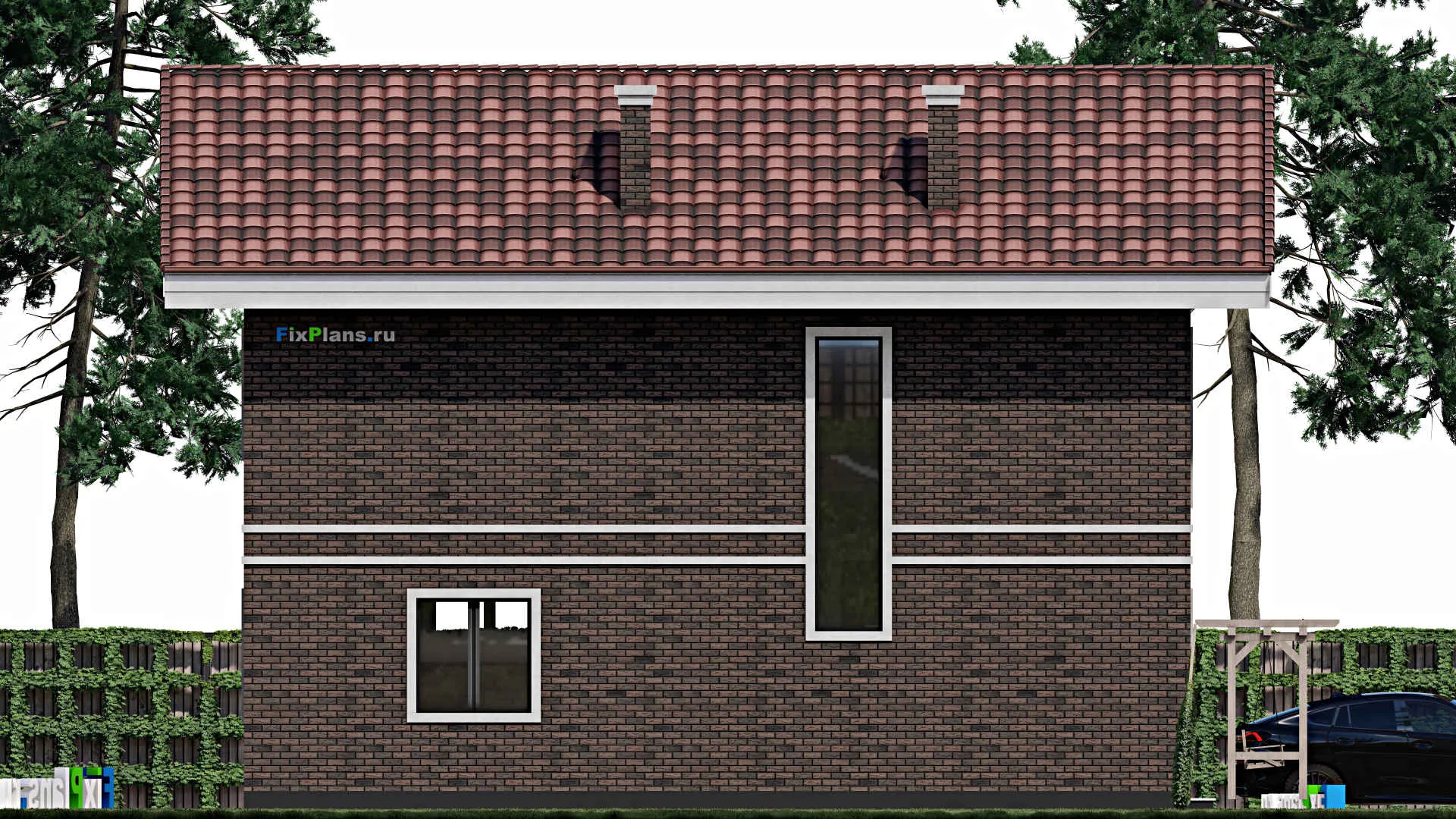 F-0854 - Проект двухэтажного дома 9 на 12, площадью 160 м² с балконом и 3 спальнями
