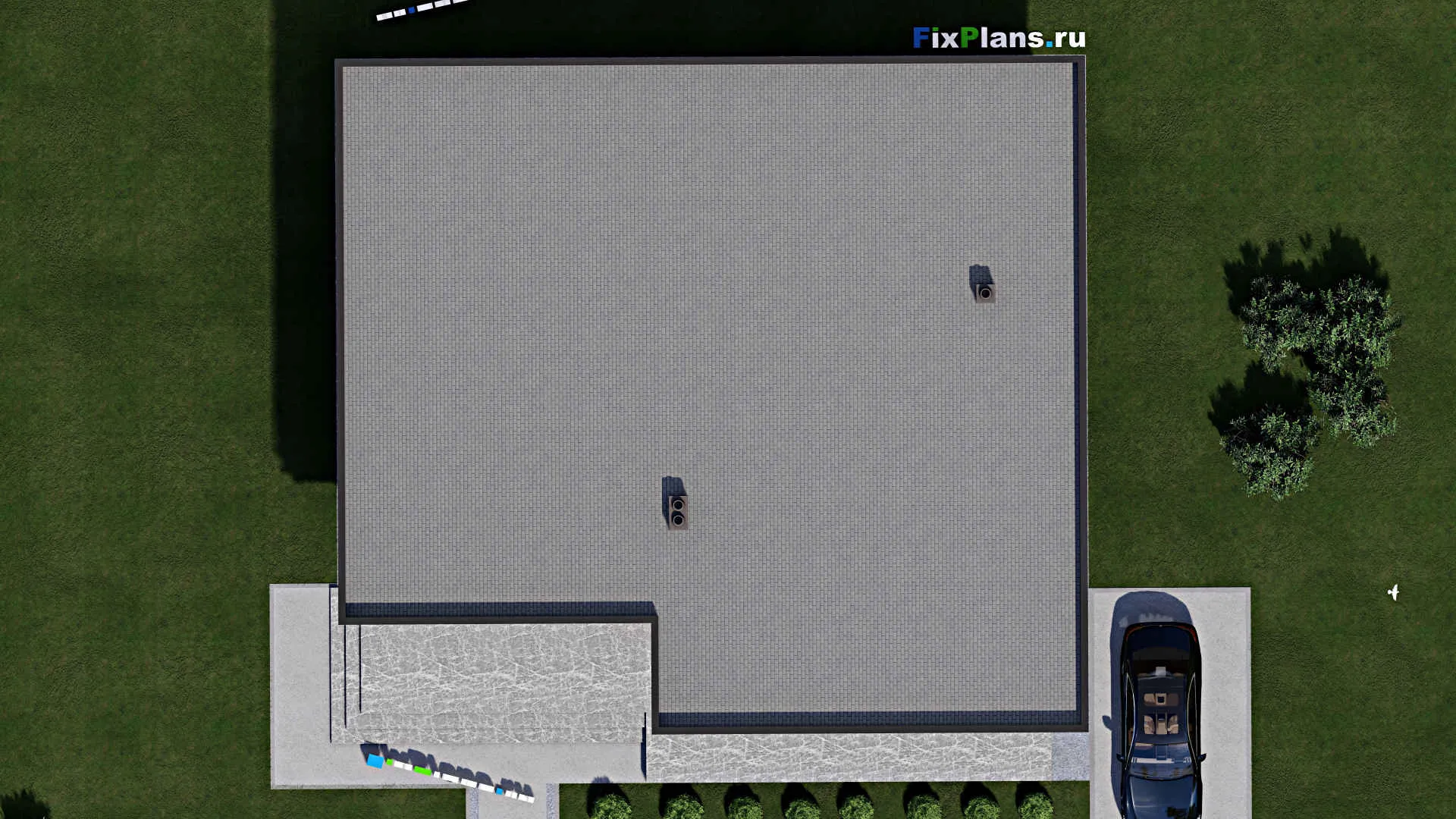 F-2195 - Проект одноэтажного дома 15 на 16, площадью 200 м² с 3 спальнями