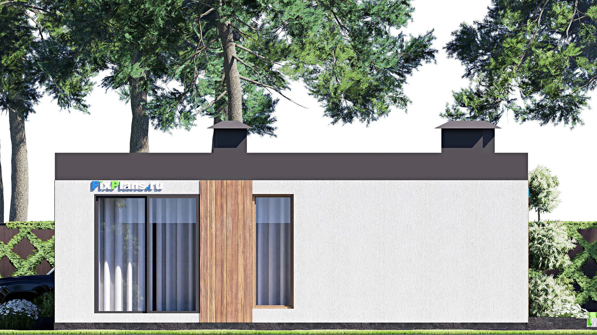 F-17882 - Проект одноэтажного дома 13 на 30, площадью 200 м² с 4 спальнями