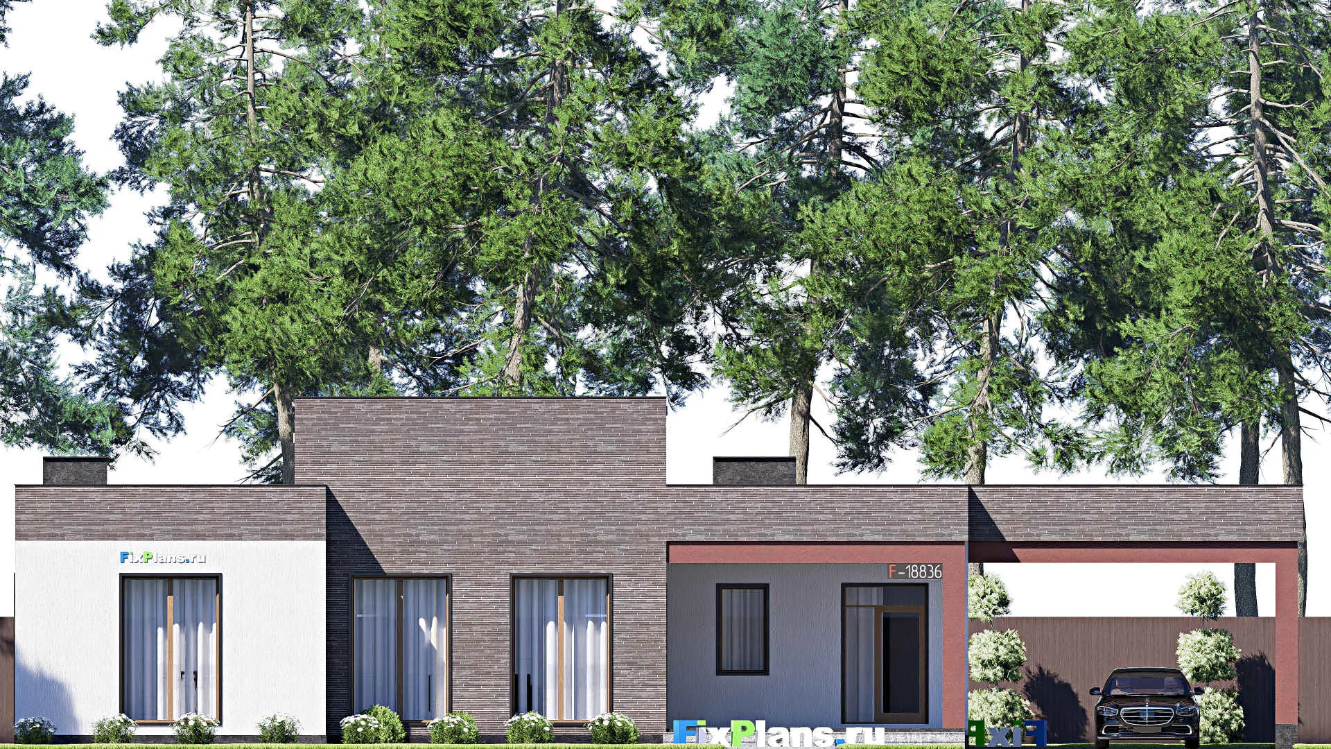 F-18836 - Проект одноэтажного дома 14 на 24, площадью 230 м² с 3 спальнями