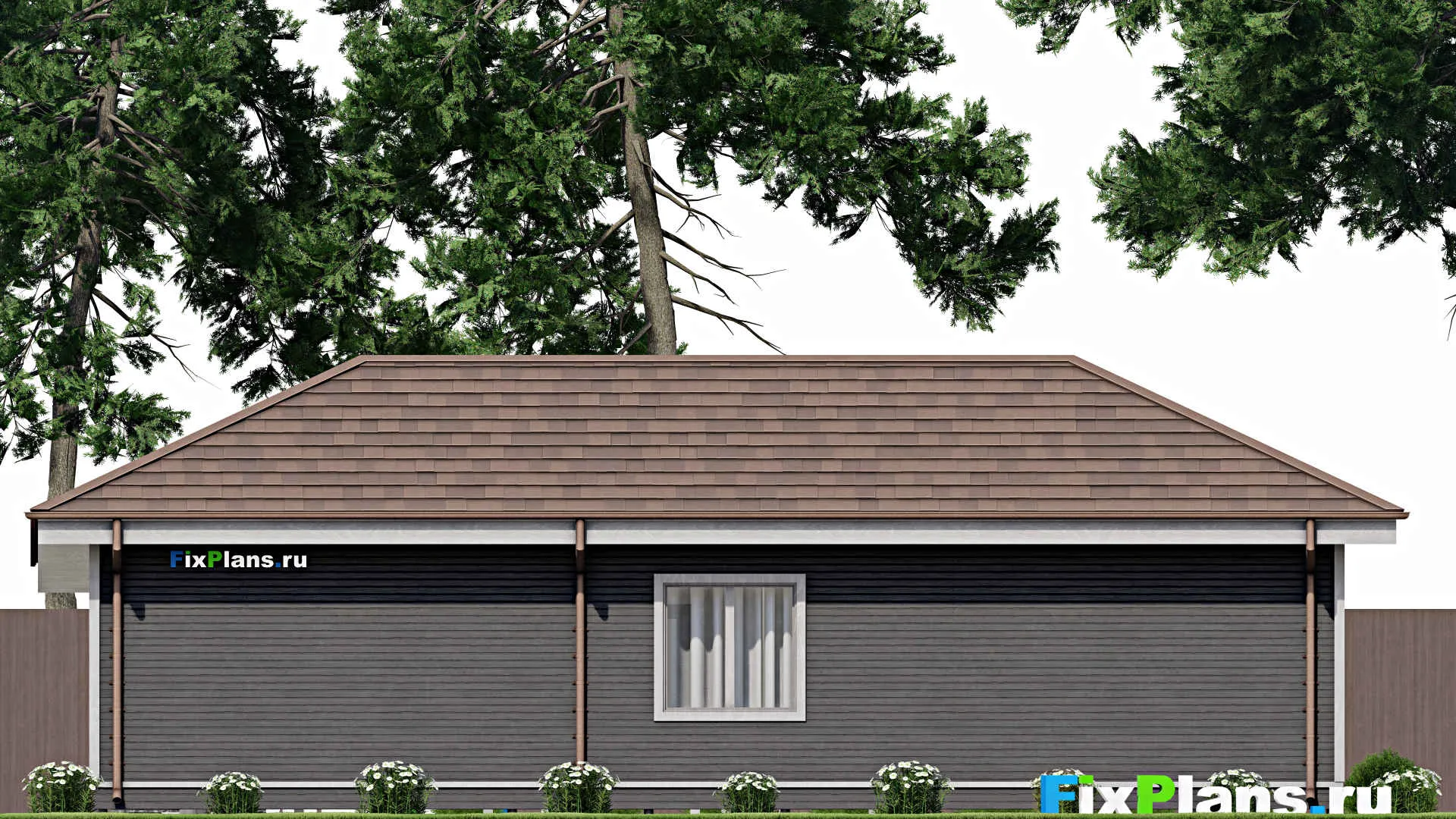 F-10430 - Проект одноэтажного дома 8 на 14, площадью 80 м² с 2 спальнями