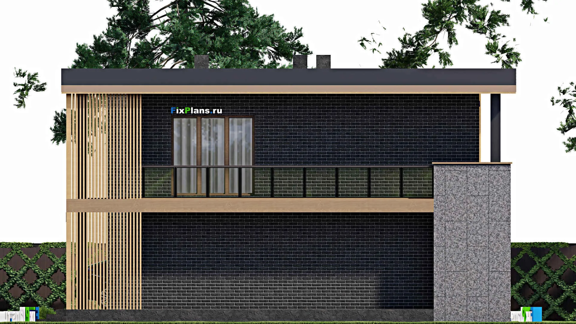 F-8351 - Проект двухэтажного дома 14 на 20, площадью 200 м² с террасой, балконом и 4 спальнями