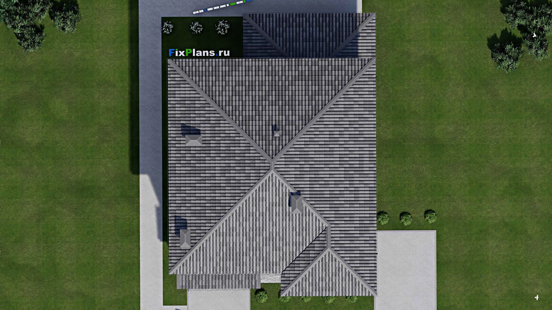 F-9584 - Проект двухэтажного дома 13 на 17, площадью 280 м² с террасой, балконом и 3 спальнями