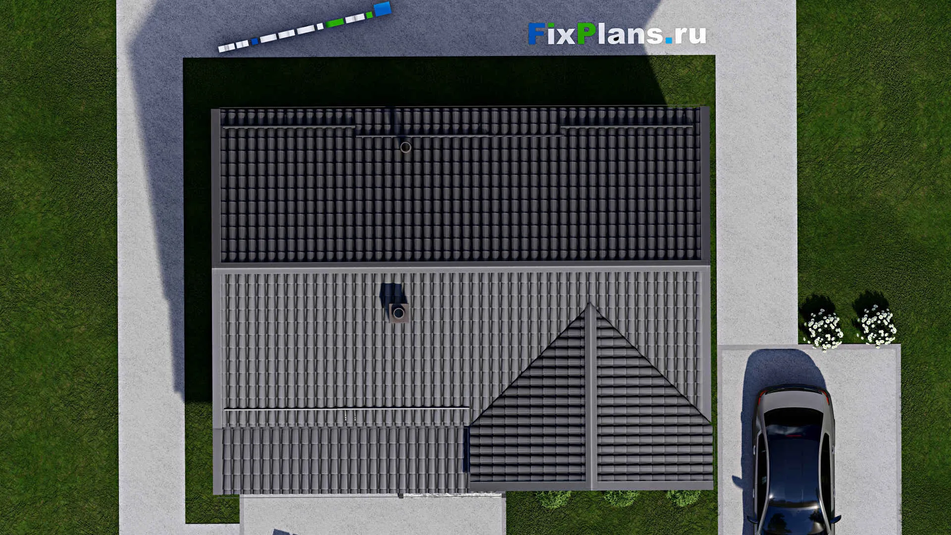 F-12320 - План одноэтажного дома 8 на 11, площадью 60 м² с 2 спальнями