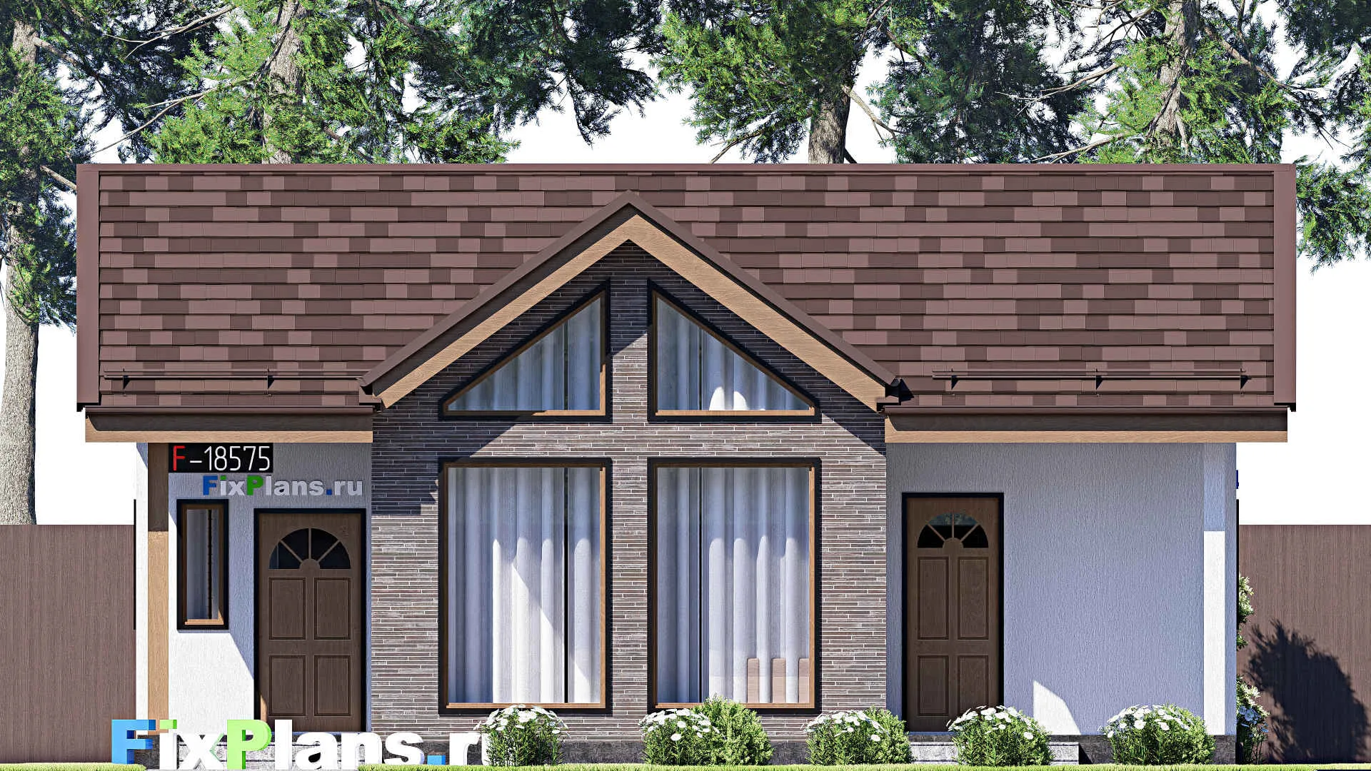 F-18575 - Проект одноэтажного дома 9 на 11, площадью 80 м² с 2 спальнями