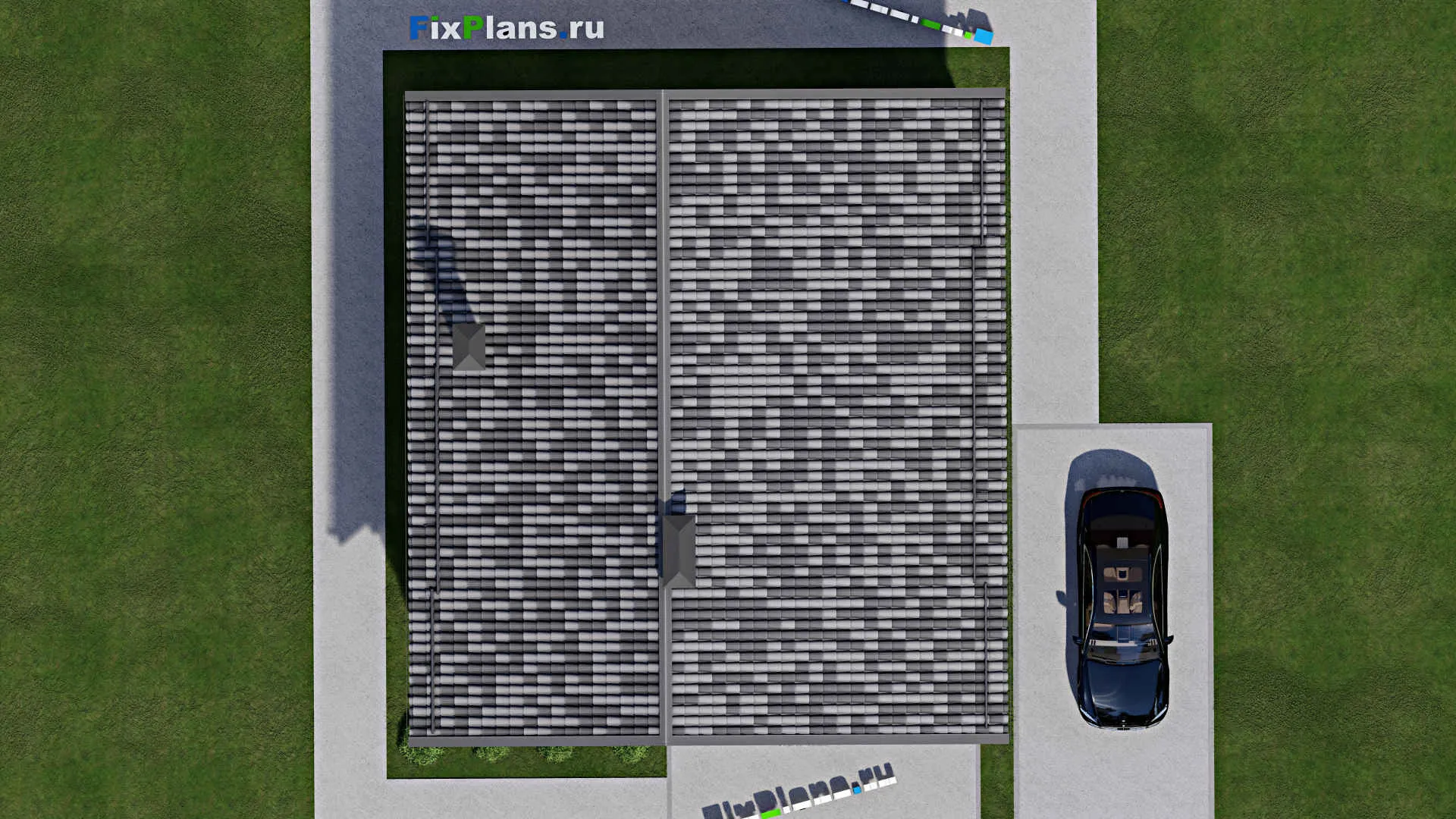 F-9638 - Проект дома с мансардой 11 на 12, площадью 210 м² с террасой, балконом и 6 спальнями