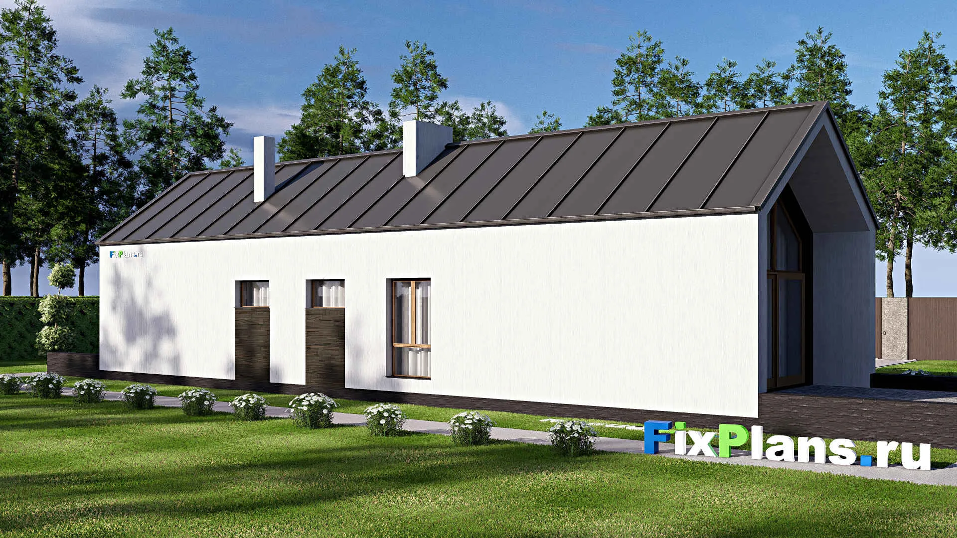 F-15731 - Проект одноэтажного дома 8 на 25, площадью 160 м² с 3 спальнями