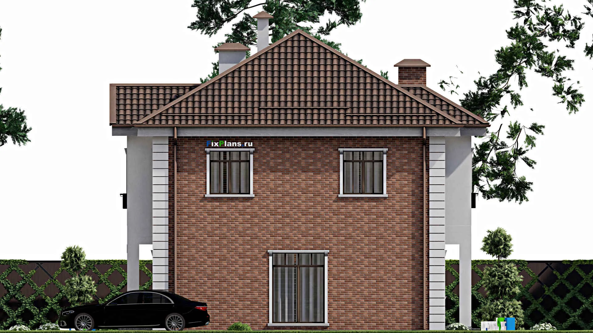 F-7847 - Проект двухэтажного дома 10 на 12, площадью 150 м² с 4 спальнями