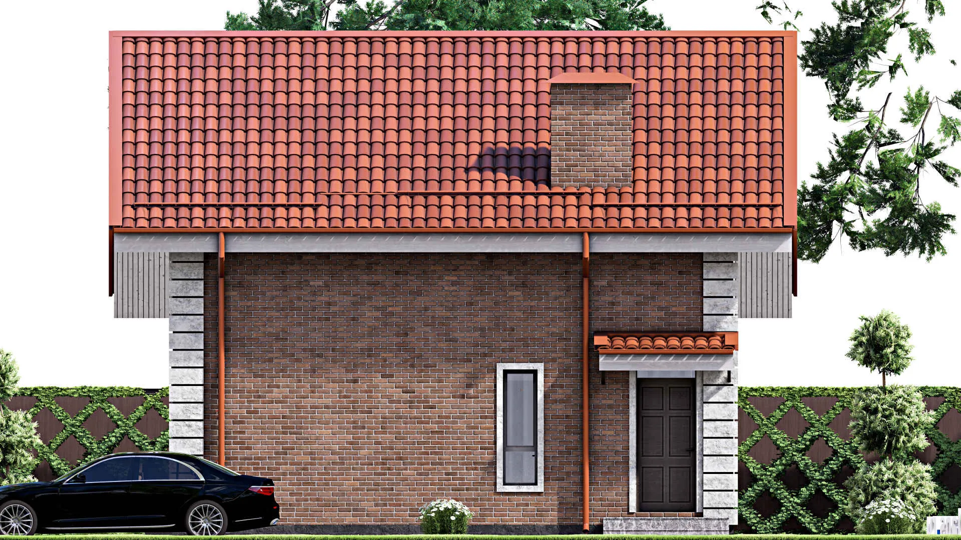 F-14660 - Проект дома с мансардой 9 на 9, площадью 110 м² с террасой и 3 спальнями