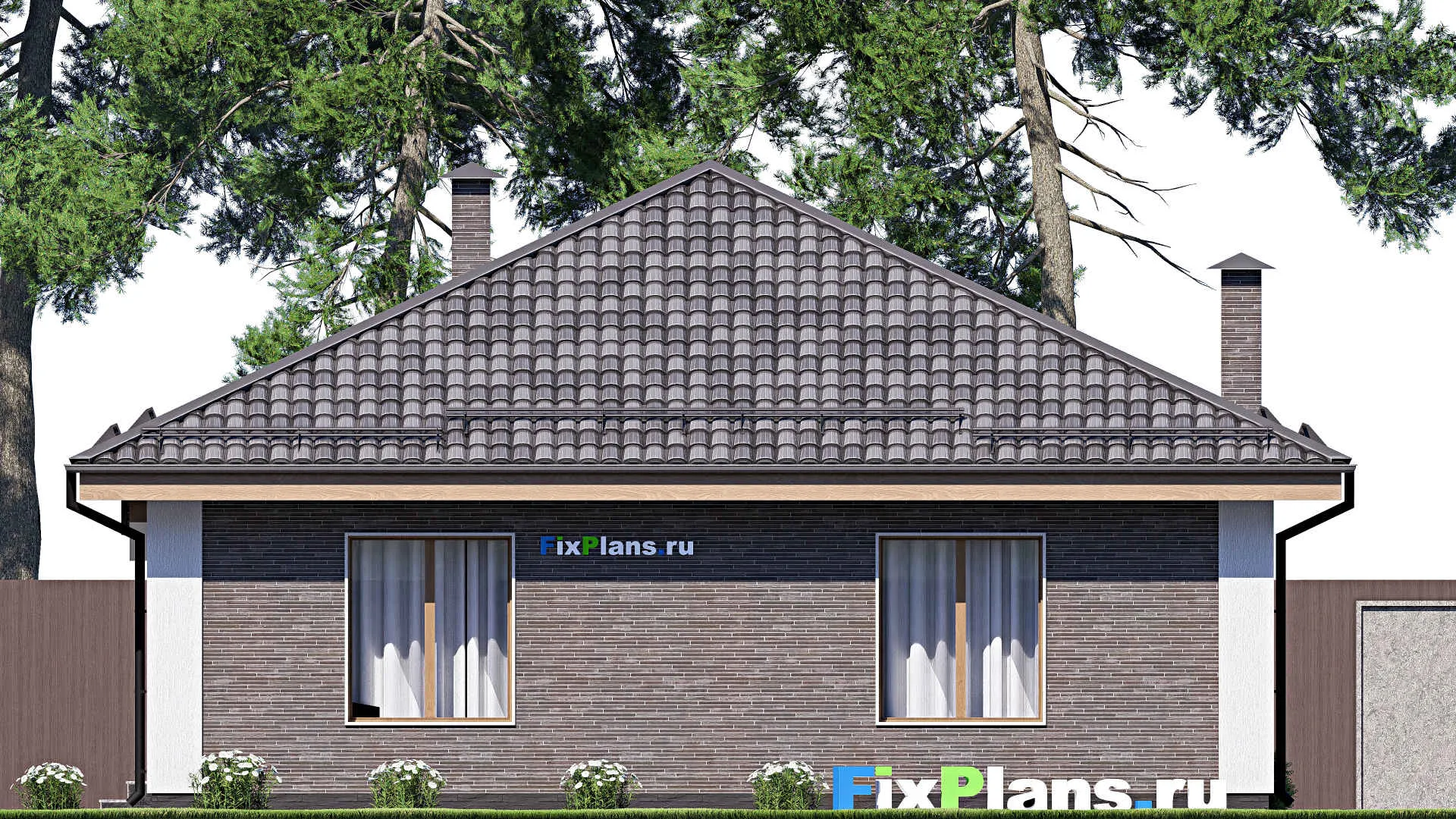 F-17864 - Проект одноэтажного дома 12 на 13, площадью 110 м² с 3 спальнями