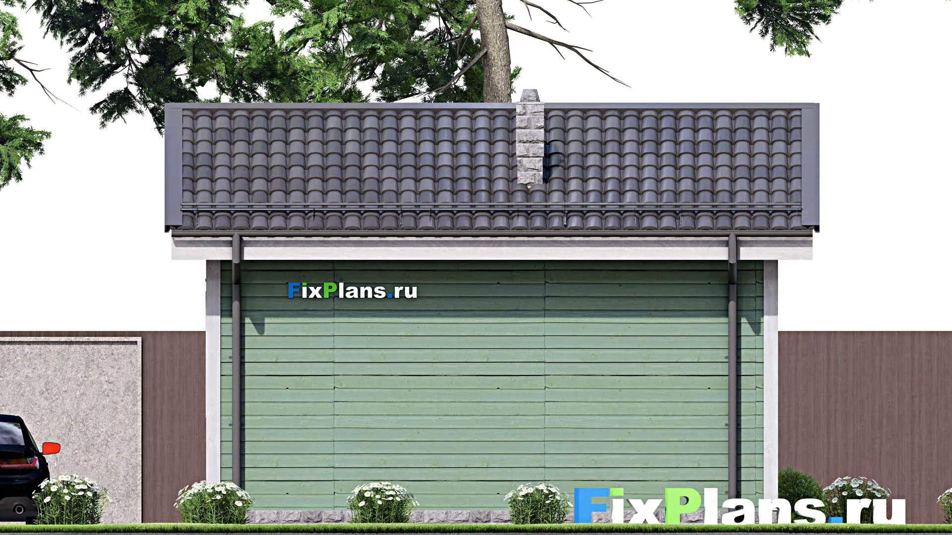 F-15614 - Проект бани 6 на 7, площадью 30 м² с комнатой отдыха