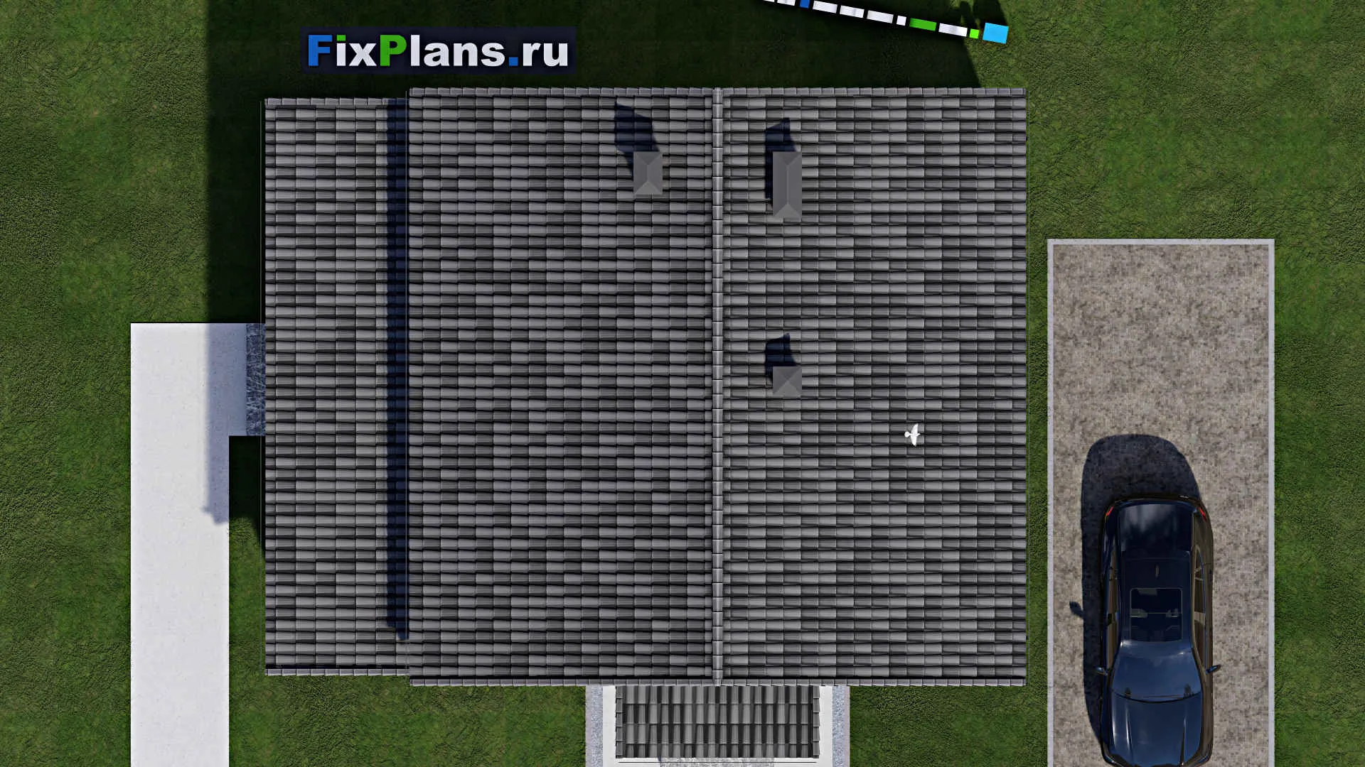 F-1709 - Планы дома с мансардой 10 на 10, площадью 150 м² с террасой и 4 спальнями