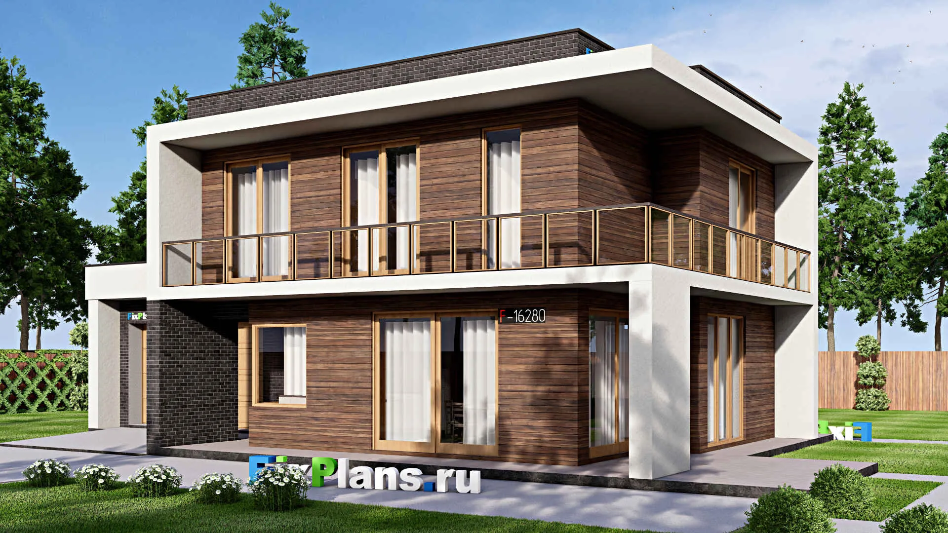 F-16280 - Проект двухэтажного дома 12 на 21, площадью 290 м² с 3 спальнями