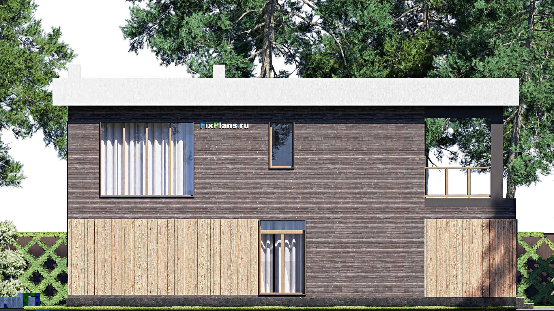 F-20276 - Проект двухэтажного дома 14 на 15, площадью 230 м² с террасой, балконом и 4 спальнями