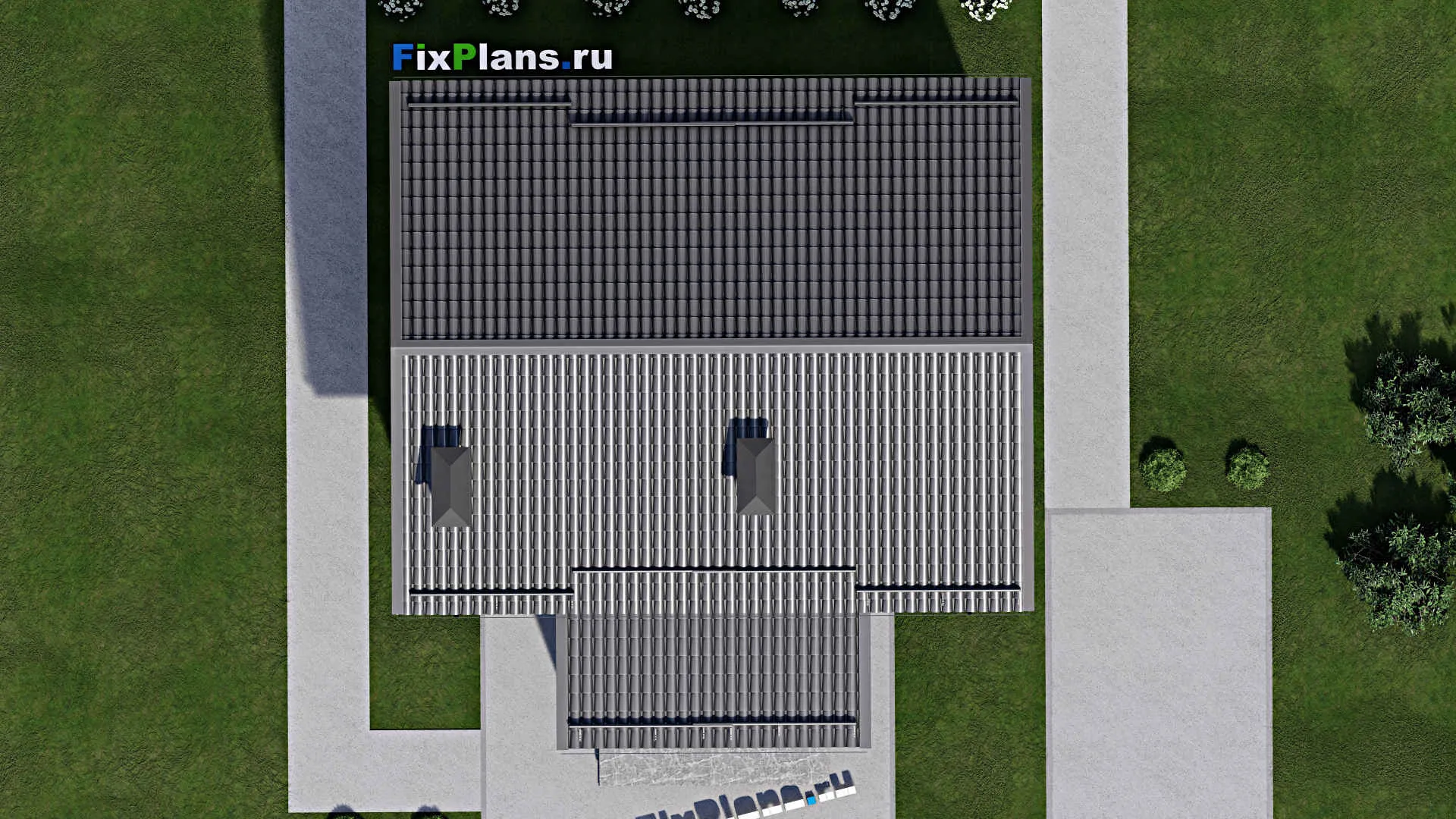 F-4877 - Планы дома с мансардой 8 на 10, площадью 130 м² с террасой и 4 спальнями