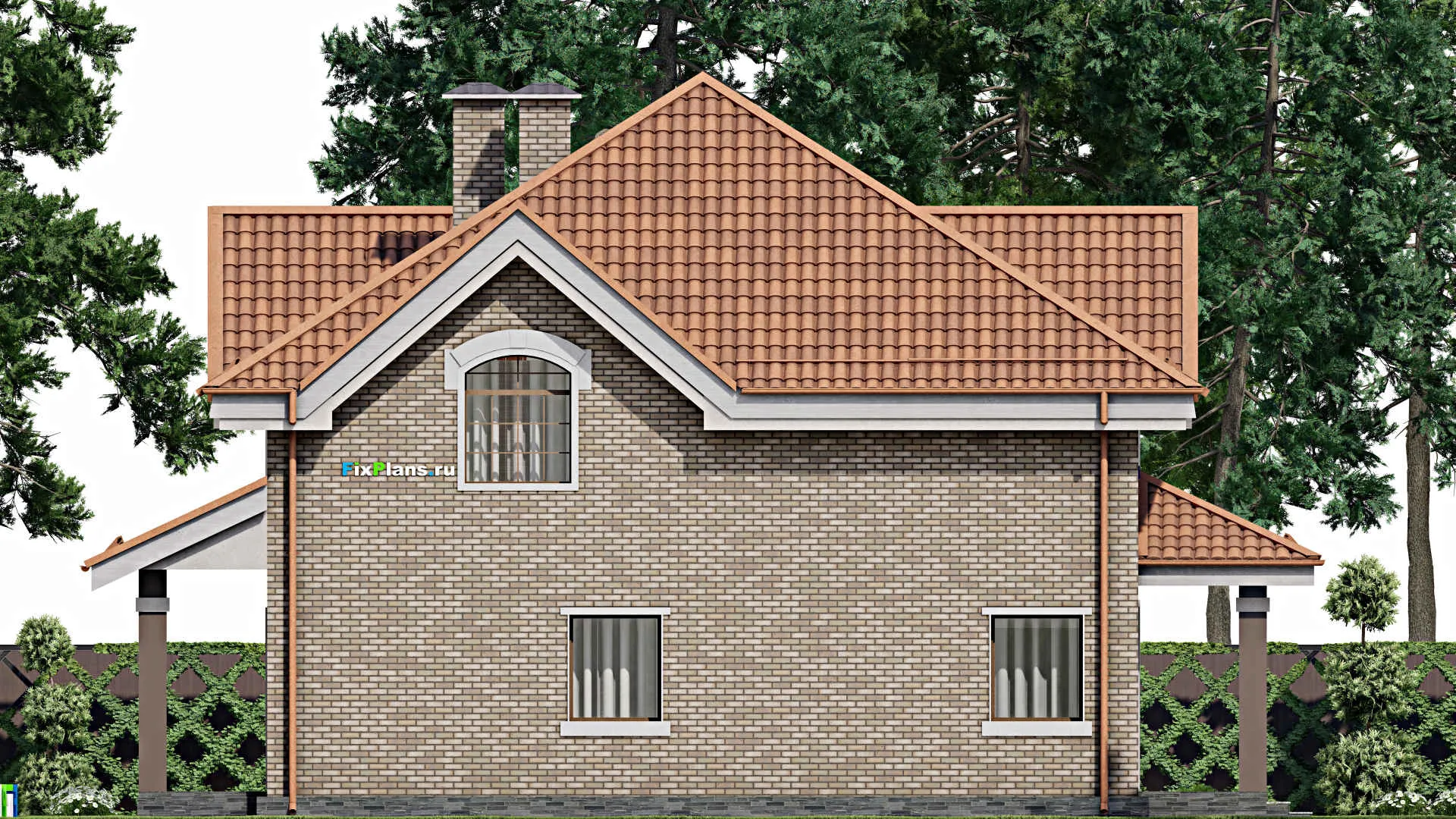 F-9323 - Проект дома с мансардой 9 на 16, площадью 170 м² с 2 спальнями