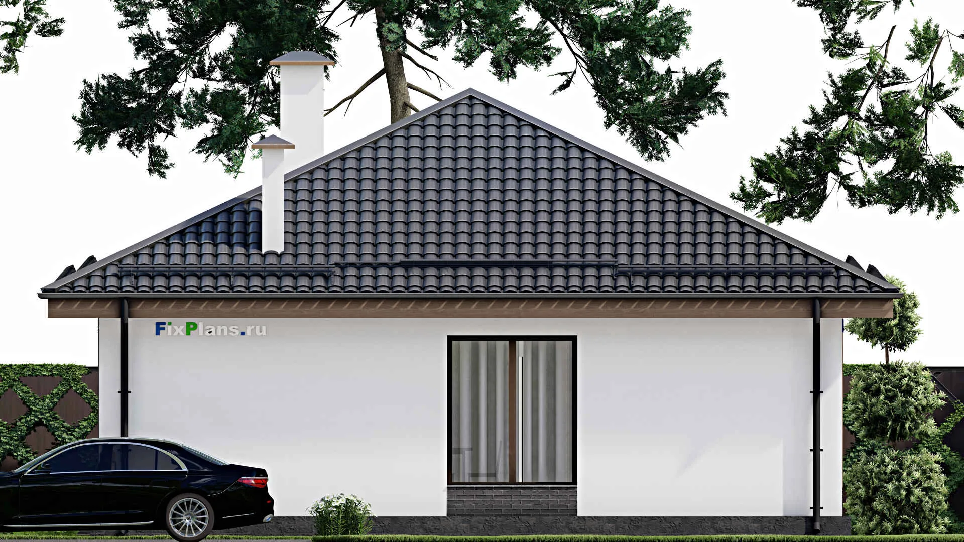 F-10871 - Проект одноэтажного дома 11 на 13, площадью 110 м² с 3 спальнями