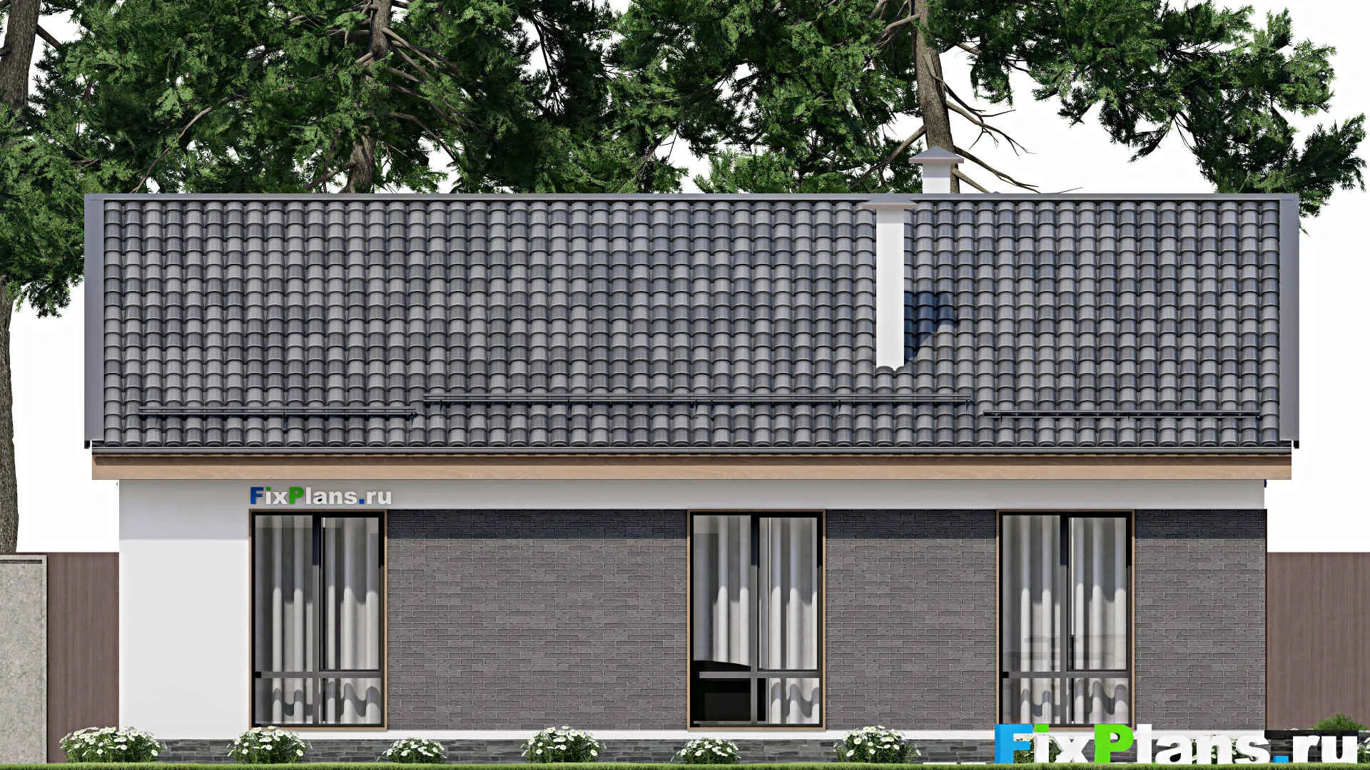 F-5057 - Проект одноэтажного дома 10 на 11, площадью 110 м² с 3 спальнями