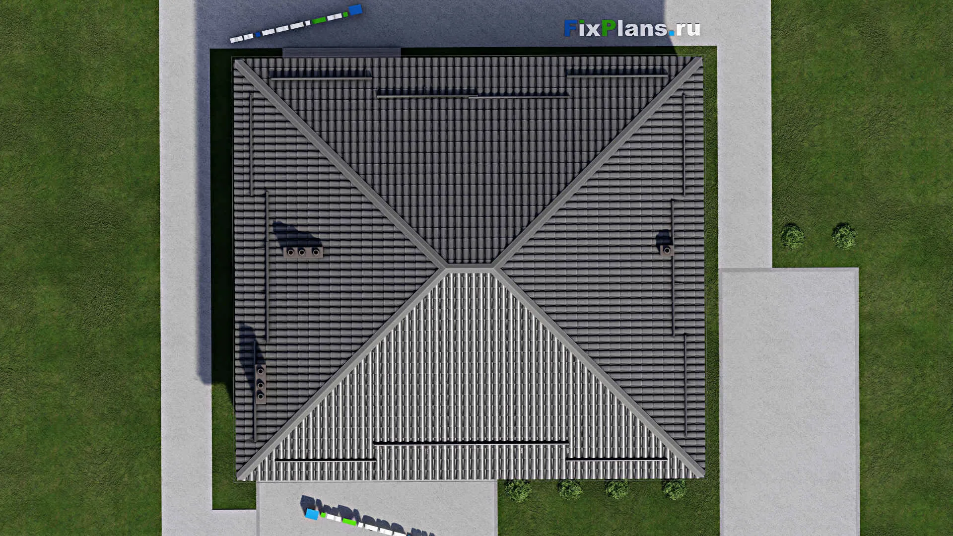 F-4166 - Проект одноэтажного дома 12 на 13, площадью 130 м² с 4 спальнями