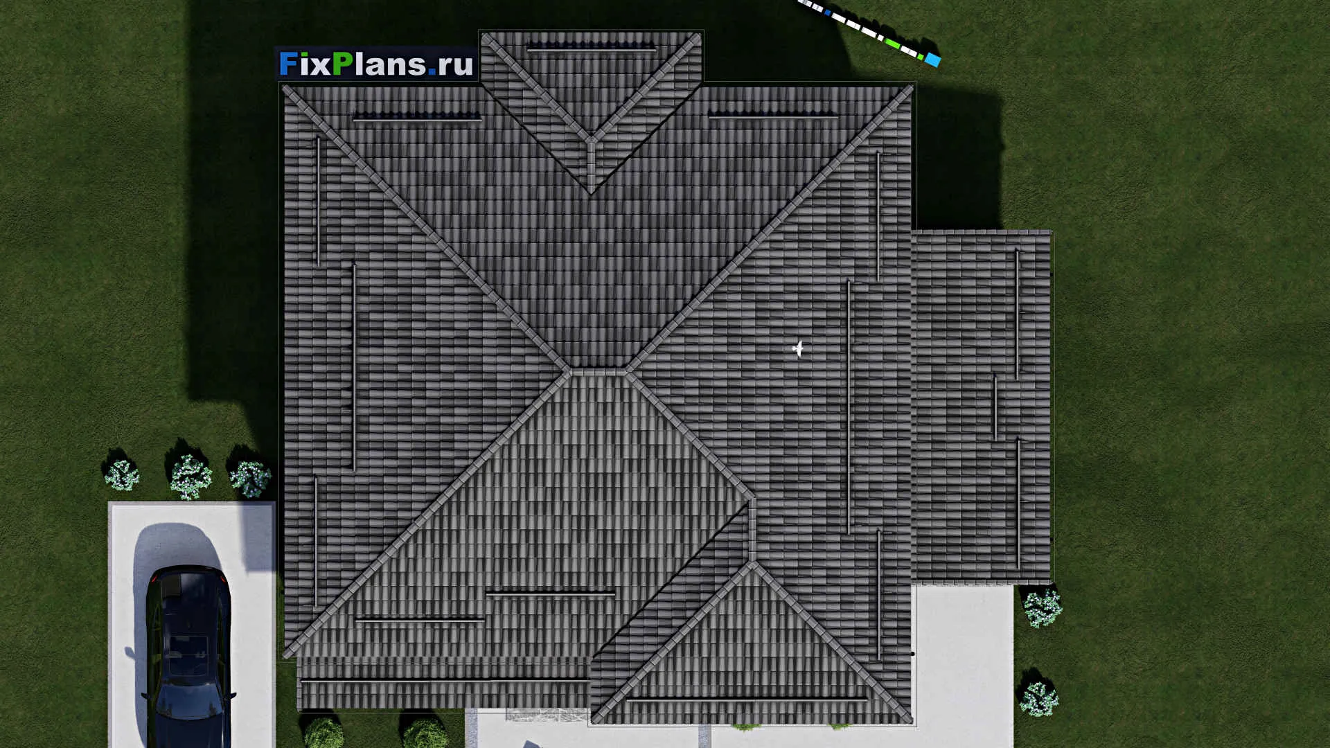 F-1916 - Проект двухэтажного дома 13 на 14, площадью 280 м² с террасой и 5 спальнями