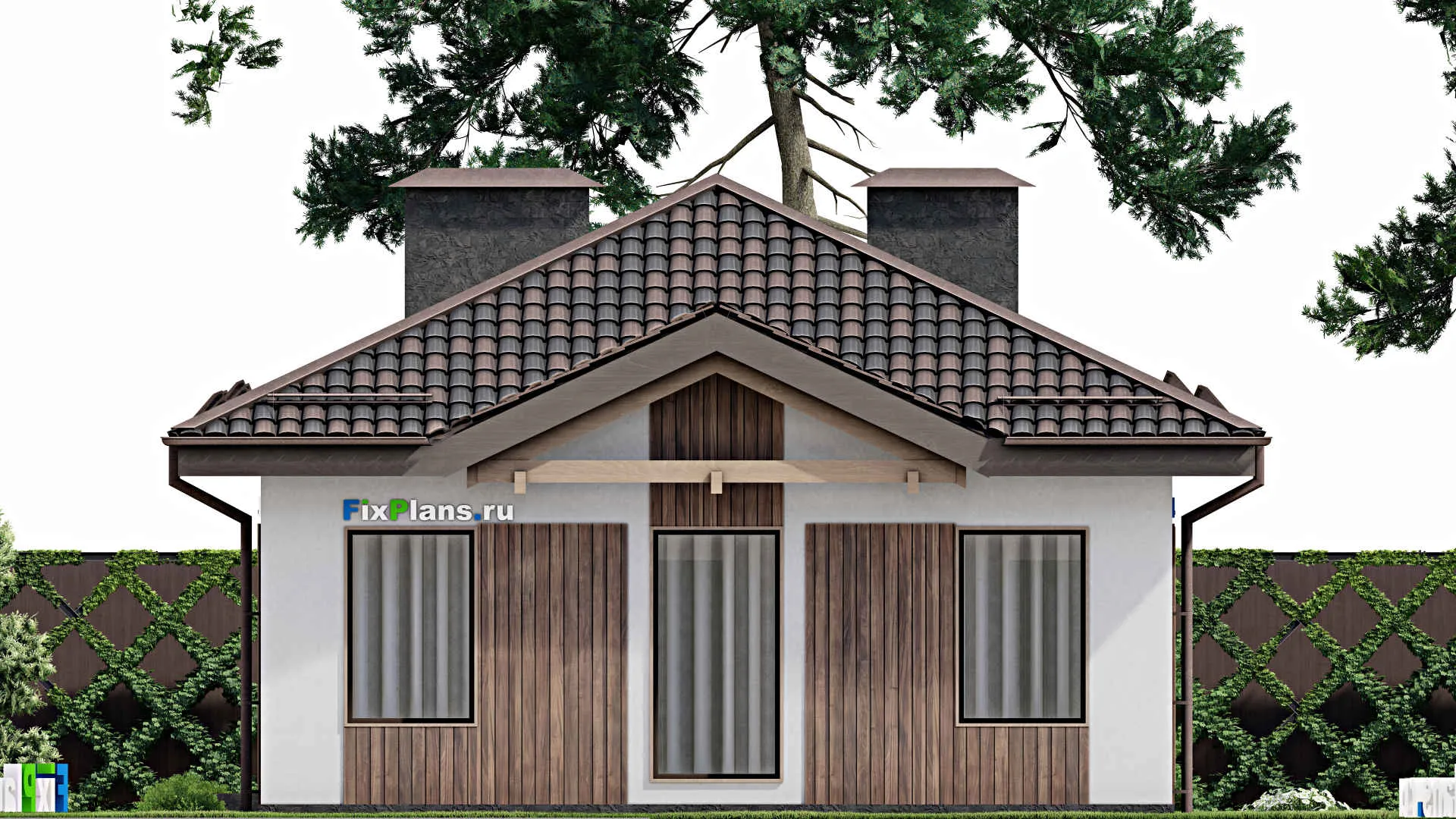 F-6416 - Проект одноэтажного дома 9 на 20, площадью 130 м² с 3 спальнями