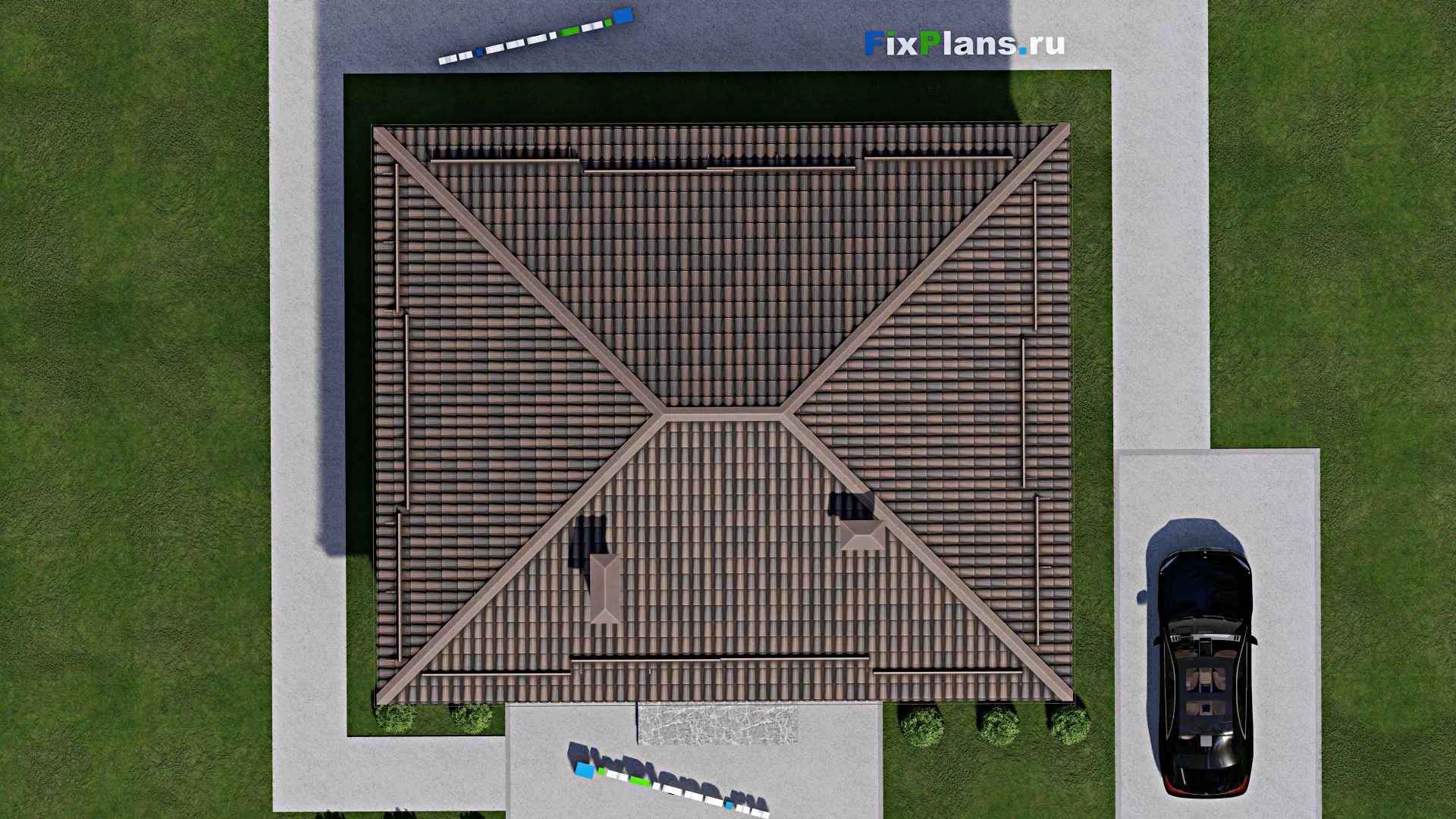 F-10034 - Проект одноэтажного дома 12 на 13, площадью 110 м² с 3 спальнями